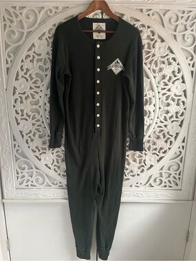 Vintage Beaver Canoe Omer Stringer Union Suit Thermal Onesie Made in Canada L